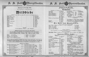 Theaterzettel (Oper und Burgtheater in Wien) 18940520 Seite: 1