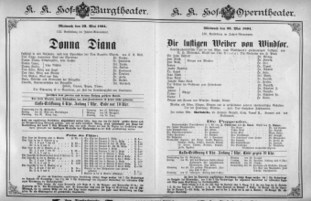 Theaterzettel (Oper und Burgtheater in Wien) 18940523 Seite: 1