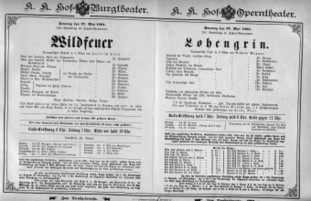 Theaterzettel (Oper und Burgtheater in Wien) 18940527 Seite: 1