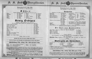 Theaterzettel (Oper und Burgtheater in Wien) 18940531 Seite: 1