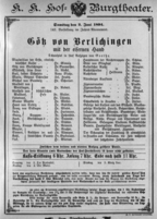 Theaterzettel (Oper und Burgtheater in Wien) 18940602 Seite: 1