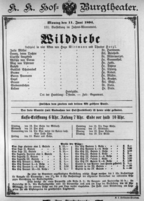Theaterzettel (Oper und Burgtheater in Wien) 18940611 Seite: 1