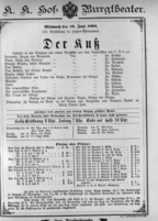 Theaterzettel (Oper und Burgtheater in Wien) 18940613 Seite: 1