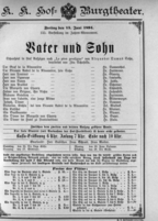Theaterzettel (Oper und Burgtheater in Wien) 18940615 Seite: 1
