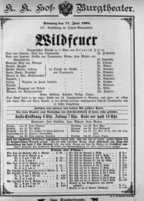 Theaterzettel (Oper und Burgtheater in Wien) 18940617 Seite: 1