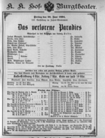 Theaterzettel (Oper und Burgtheater in Wien) 18940622 Seite: 1