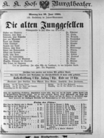 Theaterzettel (Oper und Burgtheater in Wien) 18940625 Seite: 1