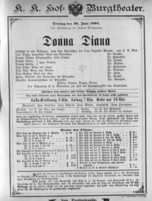 Theaterzettel (Oper und Burgtheater in Wien) 18940626 Seite: 1