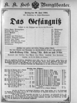 Theaterzettel (Oper und Burgtheater in Wien) 18940629 Seite: 1
