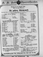 Theaterzettel (Oper und Burgtheater in Wien) 18940814 Seite: 1