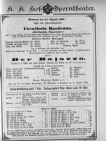 Theaterzettel (Oper und Burgtheater in Wien) 18940815 Seite: 1
