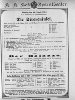 Theaterzettel (Oper und Burgtheater in Wien) 18940820 Seite: 1