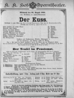 Theaterzettel (Oper und Burgtheater in Wien) 18940822 Seite: 1