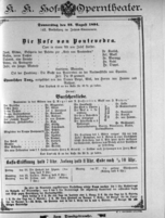 Theaterzettel (Oper und Burgtheater in Wien) 18940823 Seite: 1