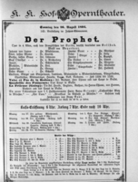 Theaterzettel (Oper und Burgtheater in Wien) 18940826 Seite: 1