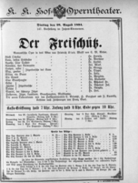 Theaterzettel (Oper und Burgtheater in Wien) 18940828 Seite: 1