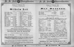 Theaterzettel (Oper und Burgtheater in Wien) 18940907 Seite: 1
