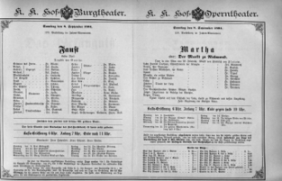 Theaterzettel (Oper und Burgtheater in Wien) 18940908 Seite: 1