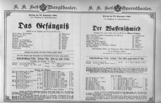 Theaterzettel (Oper und Burgtheater in Wien) 18940928 Seite: 1