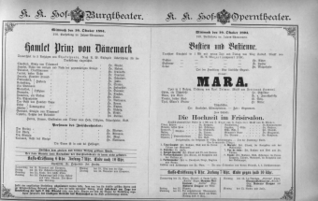 Theaterzettel (Oper und Burgtheater in Wien) 18941010 Seite: 1