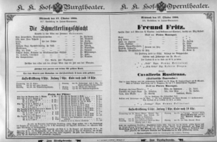 Theaterzettel (Oper und Burgtheater in Wien) 18941017 Seite: 1