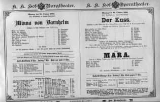 Theaterzettel (Oper und Burgtheater in Wien) 18941022 Seite: 1