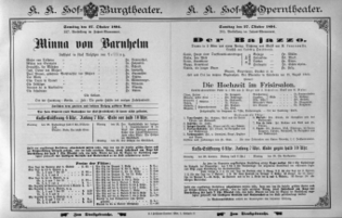 Theaterzettel (Oper und Burgtheater in Wien) 18941027 Seite: 1