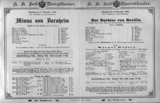 Theaterzettel (Oper und Burgtheater in Wien) 18941103 Seite: 1