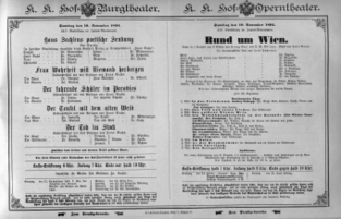 Theaterzettel (Oper und Burgtheater in Wien) 18941110 Seite: 1