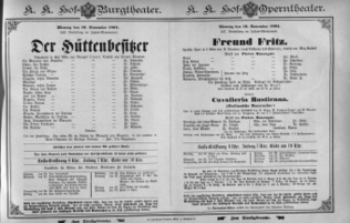 Theaterzettel (Oper und Burgtheater in Wien) 18941119 Seite: 1