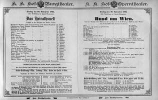 Theaterzettel (Oper und Burgtheater in Wien) 18941120 Seite: 1