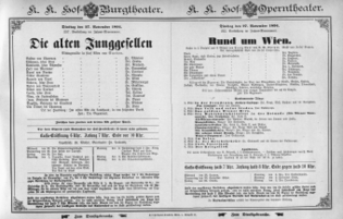 Theaterzettel (Oper und Burgtheater in Wien) 18941127 Seite: 1