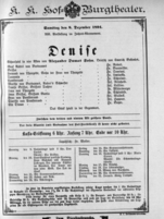 Theaterzettel (Oper und Burgtheater in Wien) 18941208 Seite: 1