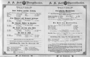 Theaterzettel (Oper und Burgtheater in Wien) 18941210 Seite: 1