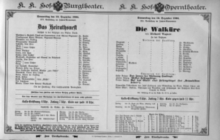 Theaterzettel (Oper und Burgtheater in Wien) 18941213 Seite: 1