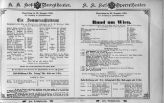 Theaterzettel (Oper und Burgtheater in Wien) 18941220 Seite: 1