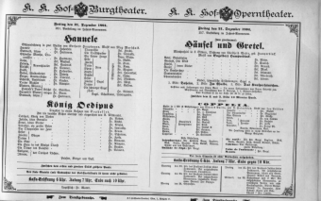 Theaterzettel (Oper und Burgtheater in Wien) 18941221 Seite: 1