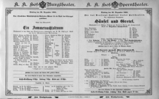 Theaterzettel (Oper und Burgtheater in Wien) 18941225 Seite: 1
