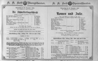 Theaterzettel (Oper und Burgtheater in Wien) 18941227 Seite: 1