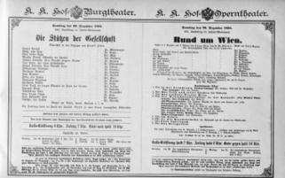 Theaterzettel (Oper und Burgtheater in Wien) 18941229 Seite: 1