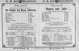 Theaterzettel (Oper und Burgtheater in Wien) 18950107 Seite: 1