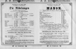 Theaterzettel (Oper und Burgtheater in Wien) 18950110 Seite: 1