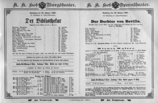 Theaterzettel (Oper und Burgtheater in Wien) 18950119 Seite: 1