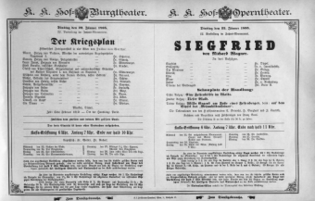 Theaterzettel (Oper und Burgtheater in Wien) 18950122 Seite: 1