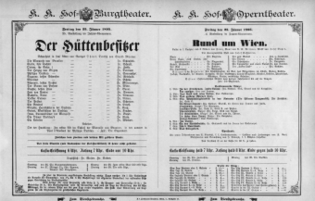 Theaterzettel (Oper und Burgtheater in Wien) 18950125 Seite: 1