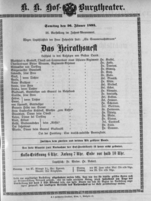 Theaterzettel (Oper und Burgtheater in Wien) 18950126 Seite: 1