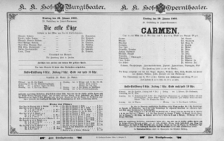 Theaterzettel (Oper und Burgtheater in Wien) 18950129 Seite: 1