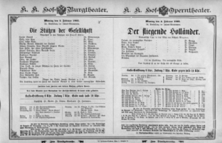 Theaterzettel (Oper und Burgtheater in Wien) 18950204 Seite: 1