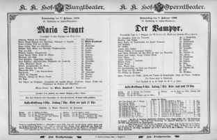 Theaterzettel (Oper und Burgtheater in Wien) 18950207 Seite: 1