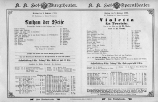 Theaterzettel (Oper und Burgtheater in Wien) 18950208 Seite: 1